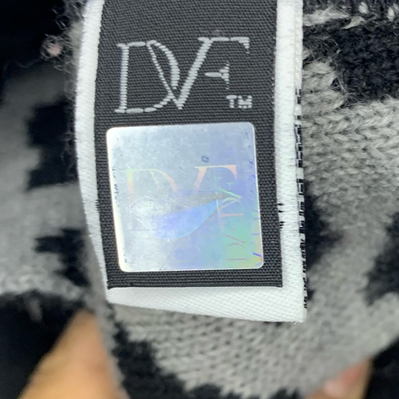 Diane Von Furstenberg Black / Granite Print Sweater Jacket - Picture 10 of 11